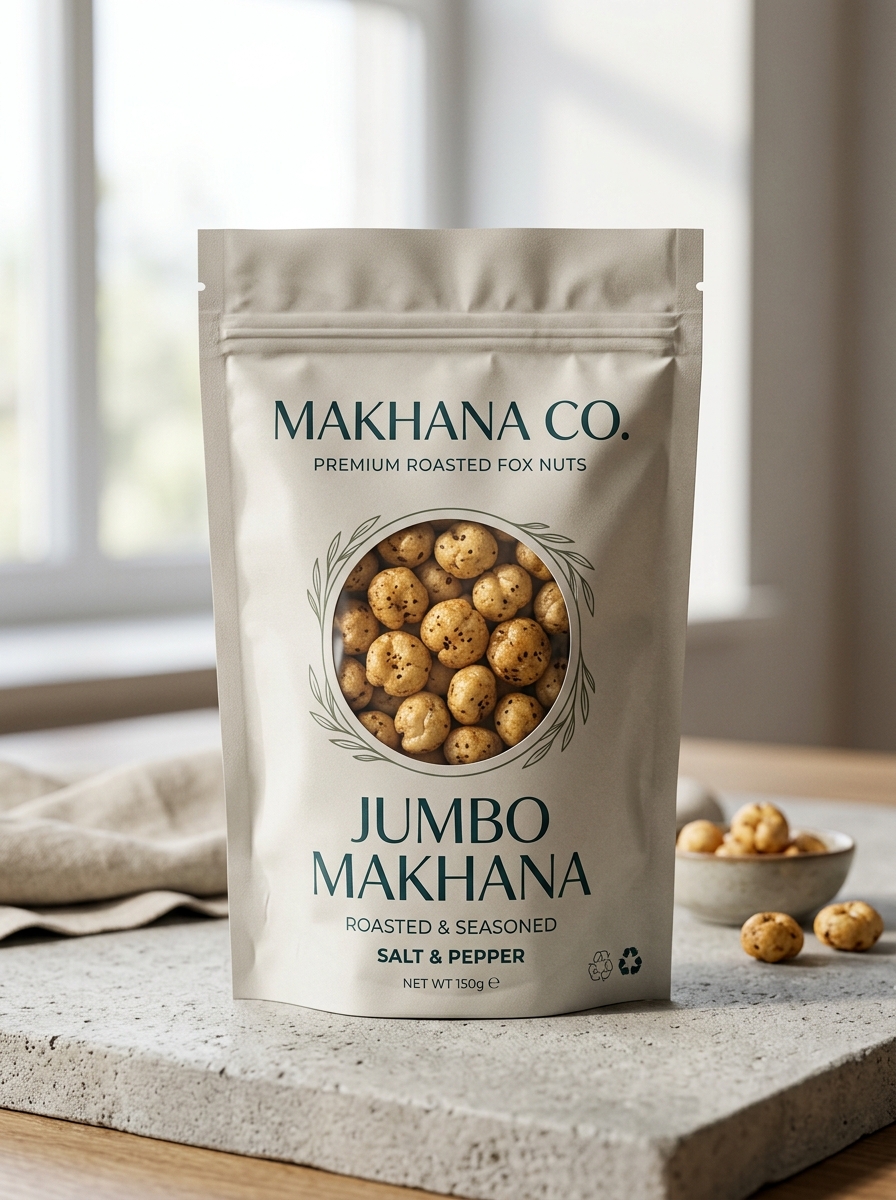 Makhe Jumbo Makhana Packaging Mockup